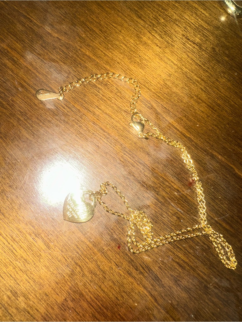 Tiffany & Co. Shiny Gold Heart Pendant Necklace
